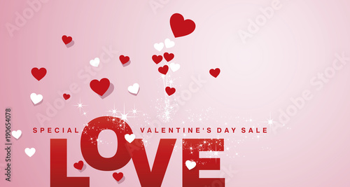 Valentines Day special love sale light violet banner card