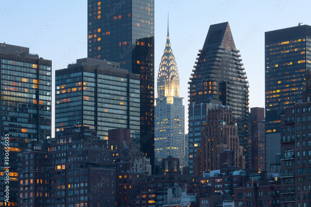 Naklejka premium Skyline Midtown Manhattan w Nowym Jorku