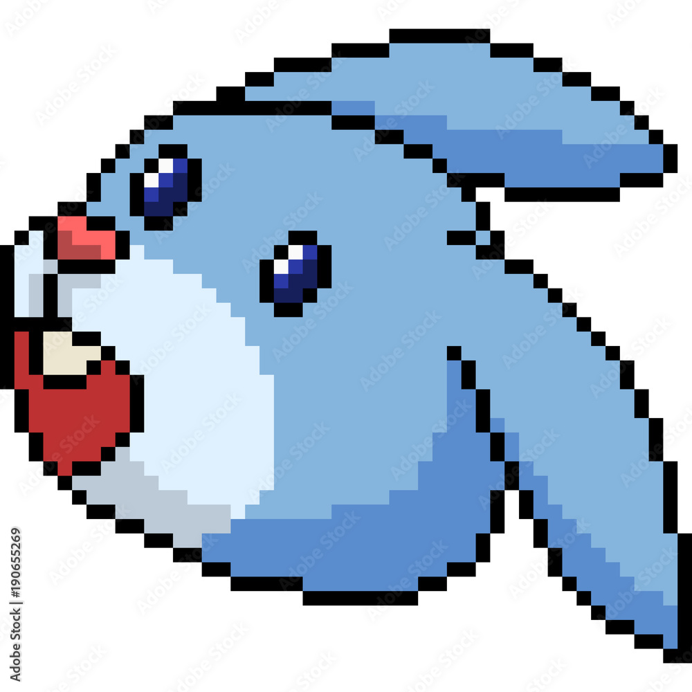 vector pixel art emoji rabbit Stock Vector | Adobe Stock