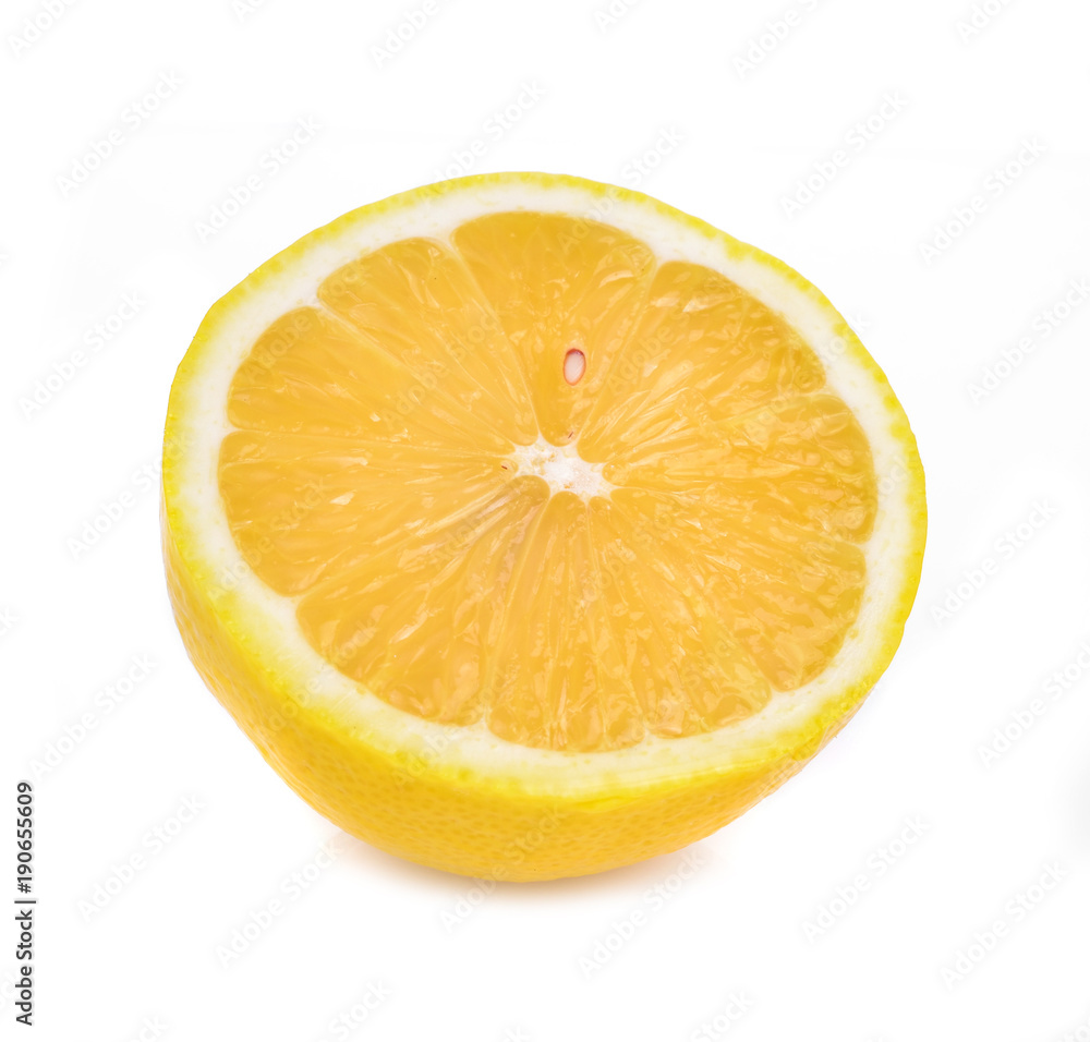 slice of lemon isolated on white background slice of lemon isolated on white background