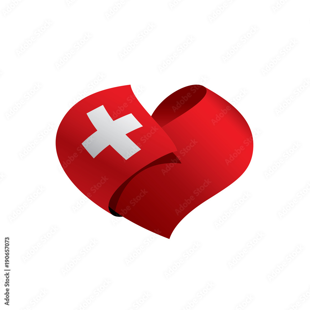 Obraz premium Switzerland flag, vector illustration