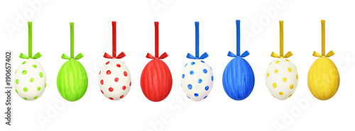 Colorful easter eggs hangin...
