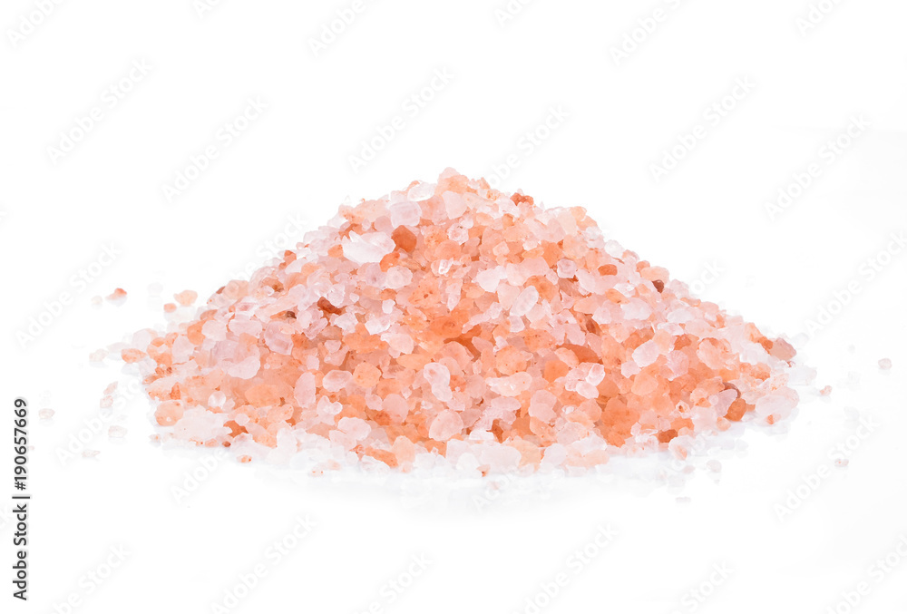 Himalayan salt on white background (pink) Himalayan salt on white background (pink)