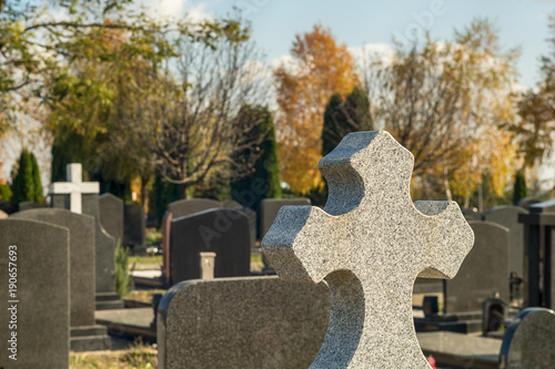 Belgrade cemetery 'Lesce' in Serbia photo