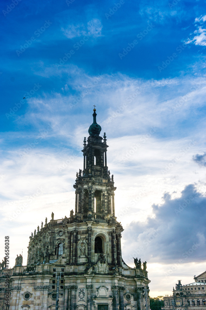 Katholische Hofkirche in Dresden, Germany. Landmark 18th-century structure by Gaetano Chiaveri