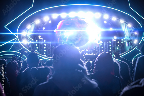 Big music festival party, view of the stage from the audience © Дмитрий Федоров