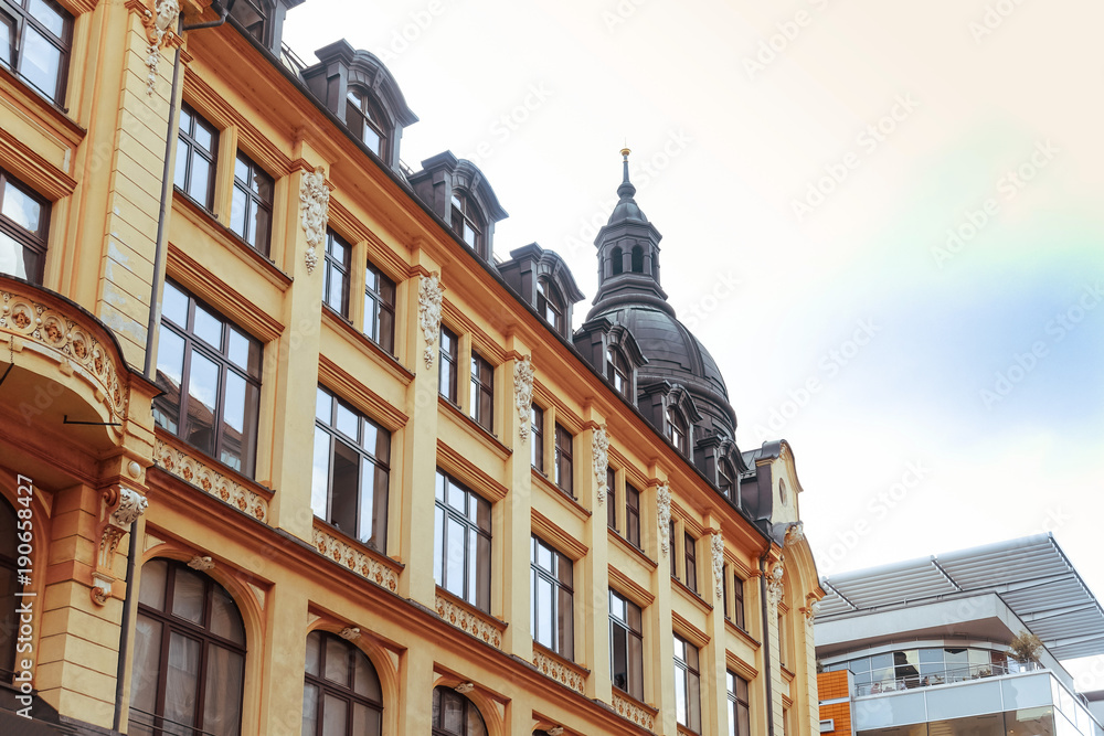 Fototapeta premium street view of downtown Leipzig, Germany