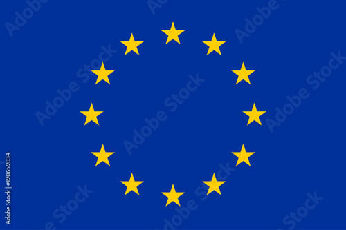 Vector of European union flag. Stars on the blue background.
