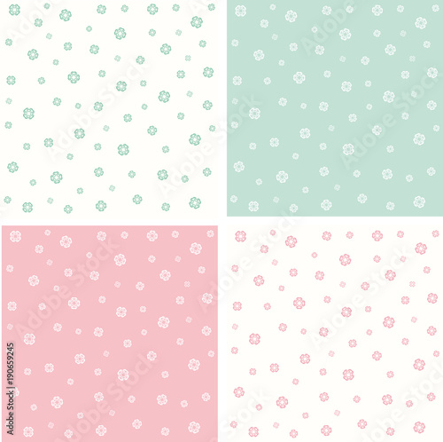 Set of floral abstract patterns