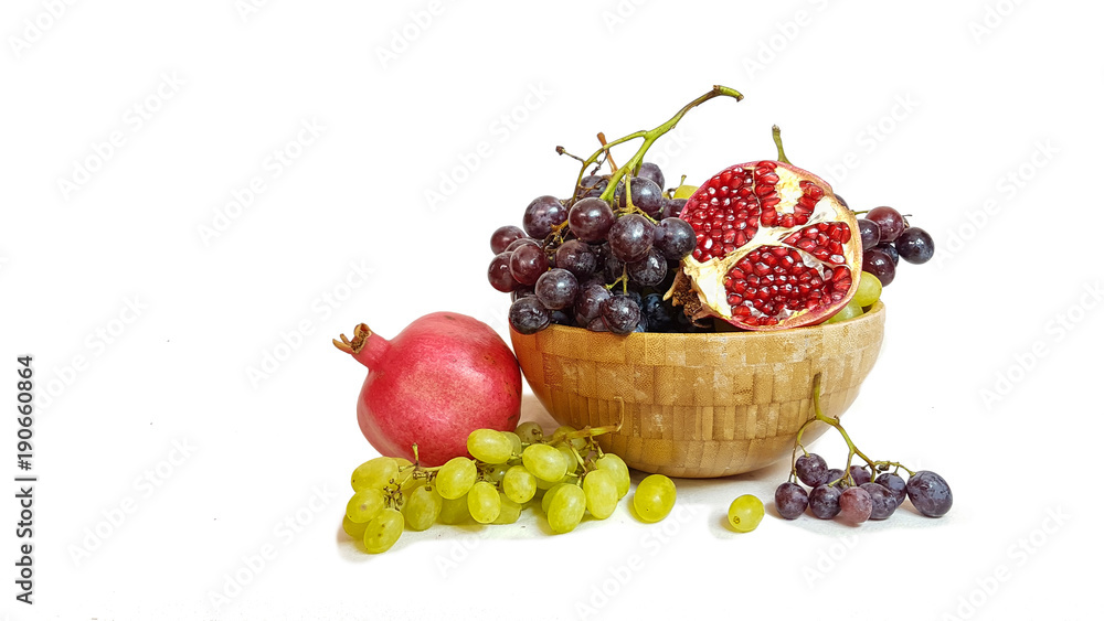 grape red  berries isolated in white background