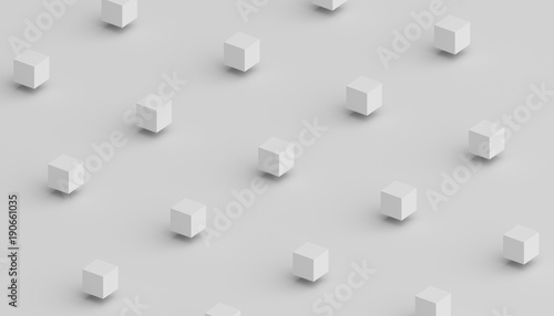 Abstract 3d rendering of geometric shapes. Computer generated minimalistic background with cubes. Modern design for poster  cover  branding  banner  placard