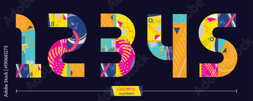 Vector graphic number in a set 12345