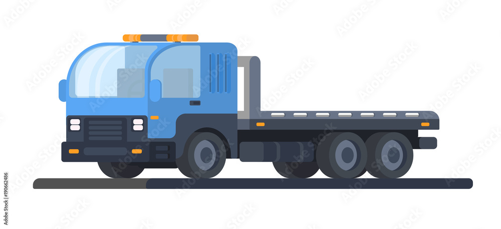 The machine for transportation of faulty vehicles. Wrecker car. Lorry with platform. Road service and help. The machine for transportation of faulty vehicles. Wrecker car. Lorry with platform. Road service and help.