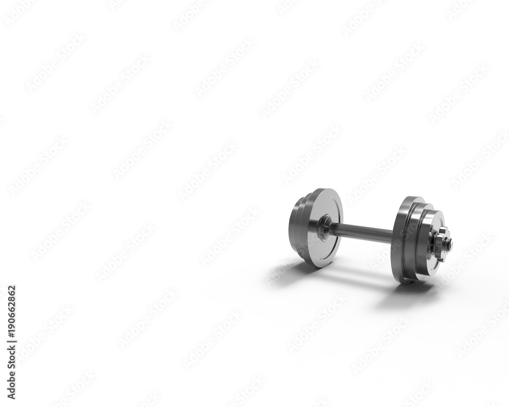 Metal dumbbells isolated on white background Metal dumbbells isolated on white background