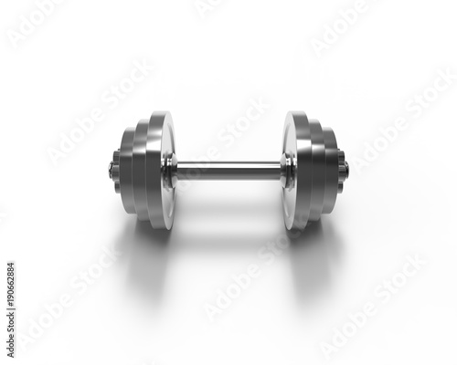 Metal dumbbells isolated on white background