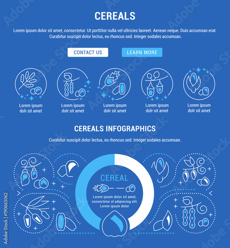 Website Banner and Landing Page of Cereals.
