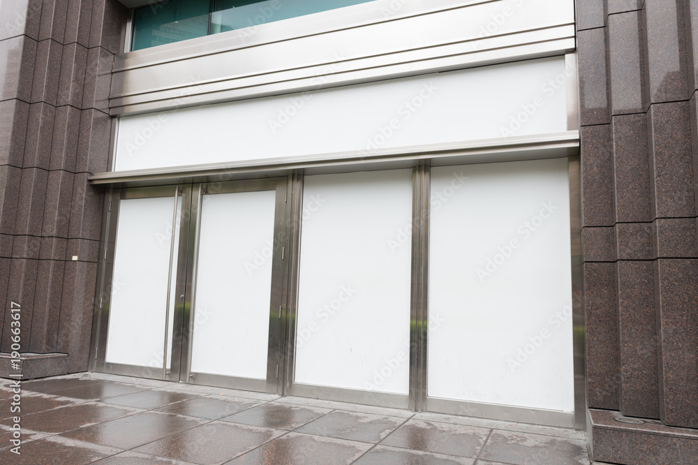 Fototapeta premium Shop Boutique Store Front with Big Window and Place for Name