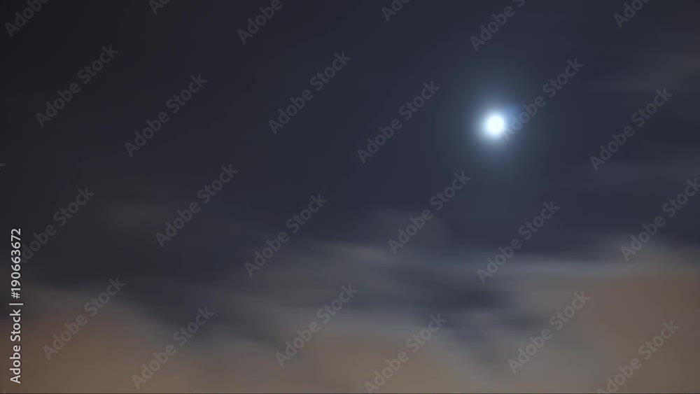 Super full Moon eclipse in clouds and stars lights. Time Lapse Super full Moon eclipse in clouds and stars lights. Time Lapse
