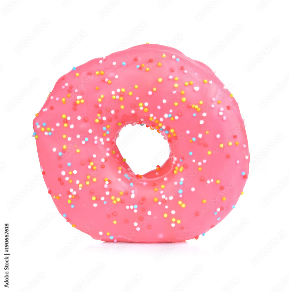 Donut with sprinkles isolated on white background Donut with sprinkles isolated on white background