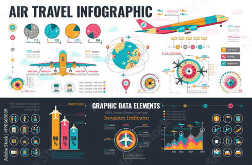 Air Travel Infographics elements