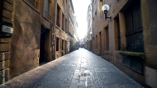 Small street in the toen center of Metz France photo