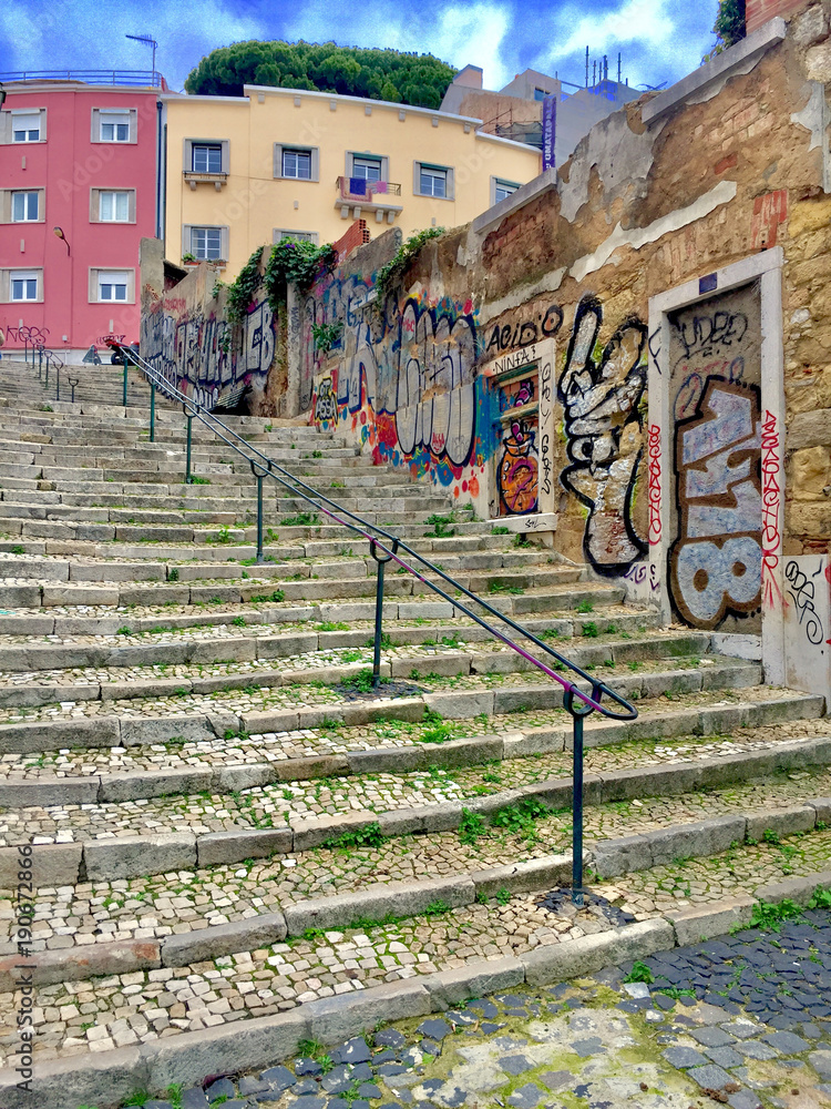 Street art in Lisbon in Portugal