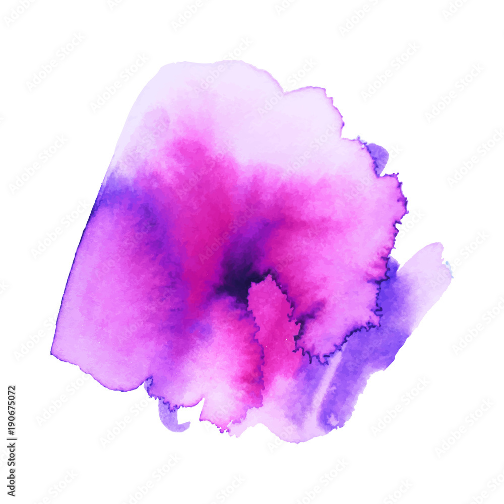 Abstract isolated colorful vector watercolor stain. Grunge element for paper design. Vector illustration