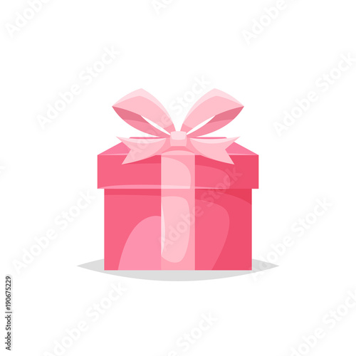 Pink cartoon gift box vector