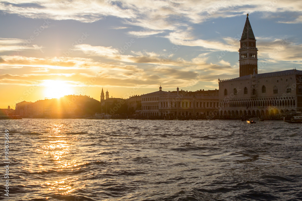 San Marco and Palace Ducate at sunset in Venice