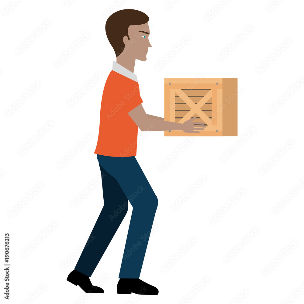 delivery worker lifting goods avatar character vector illustration design delivery worker lifting goods avatar character vector illustration design