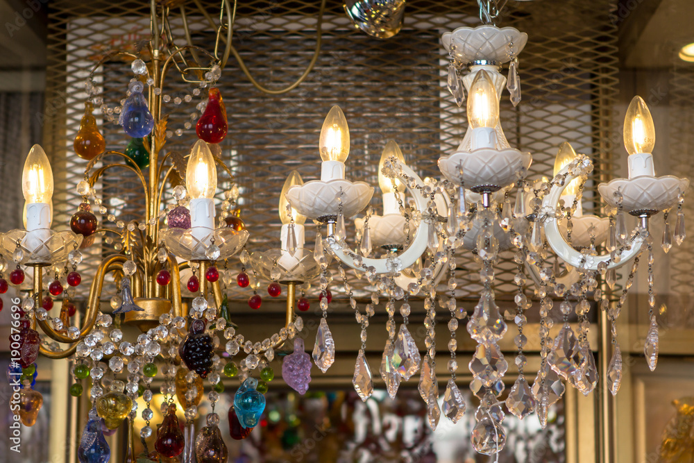 Chrystal chandelier close-up