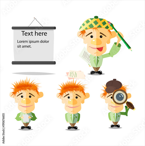 Man caricature set