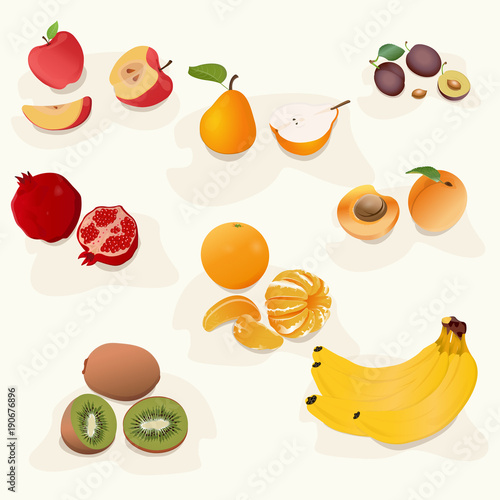 Fototapeta Naklejka Na Ścianę i Meble -  Set fruits