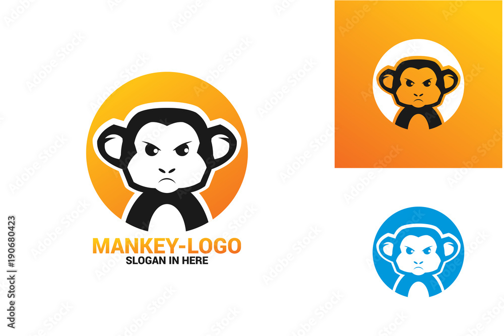Monkey Logo Template Design Vector, Emblem, Design Concept, Creative Symbol, Icon