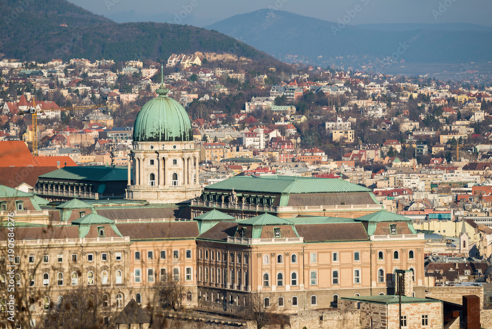 Buda Castle is the historical castle and palace complex of the Hungarian kings in Budapest, Hungary.