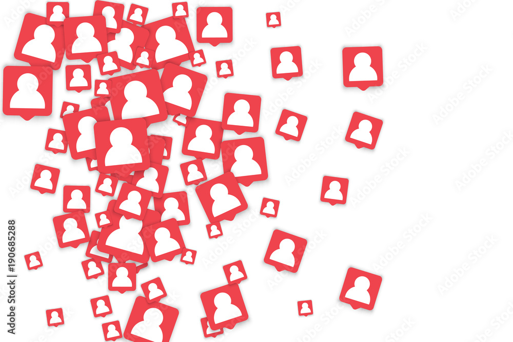 Social media background with man icon notification. Social media background with man icon notification.