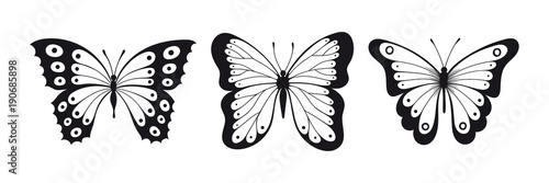 set of butterfly sillhouettes