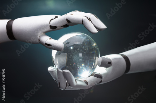 Robot Predicting Future With Crystal Ball photo