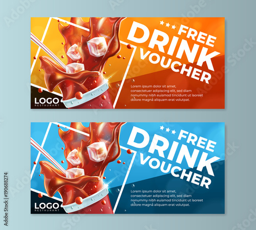 Fast Food Soda Voucher Templates