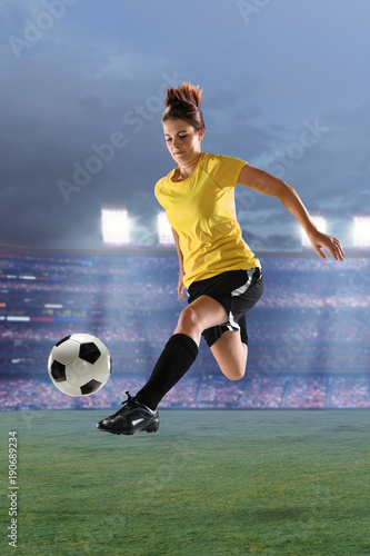 Female Soccer Player in Action © R. Gino Santa Maria