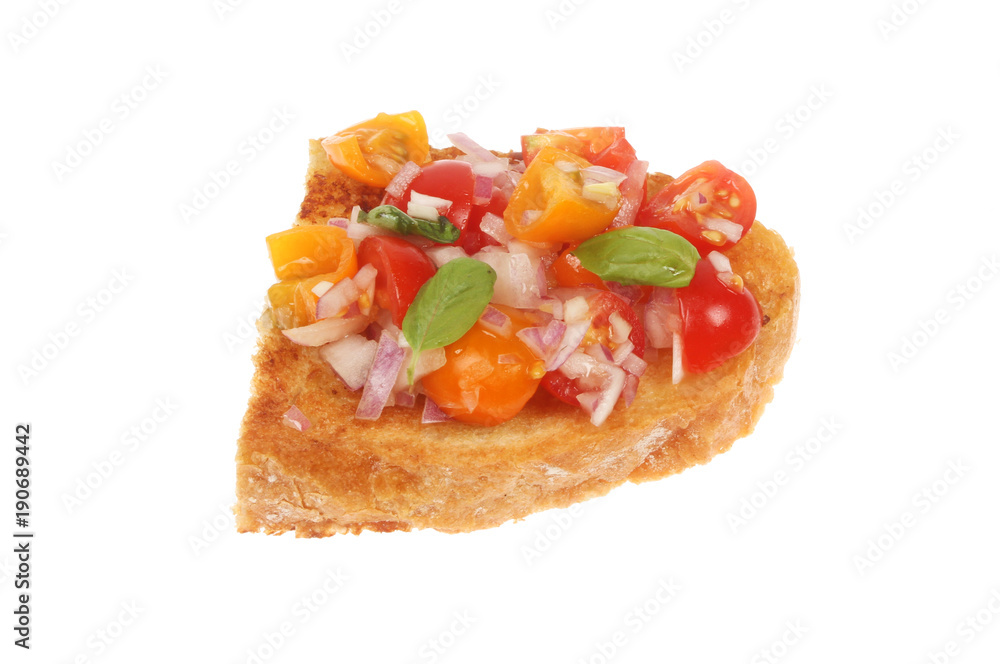 Tomato bruschetta isolated