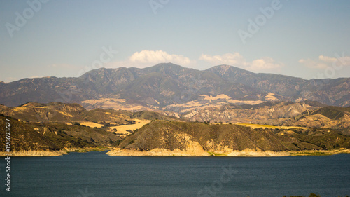 Mountain range and a lake