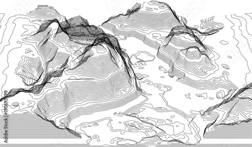 Map of the topography line. Vector abstract topographic map concepts with perspective for your copy. mountain tourism photo