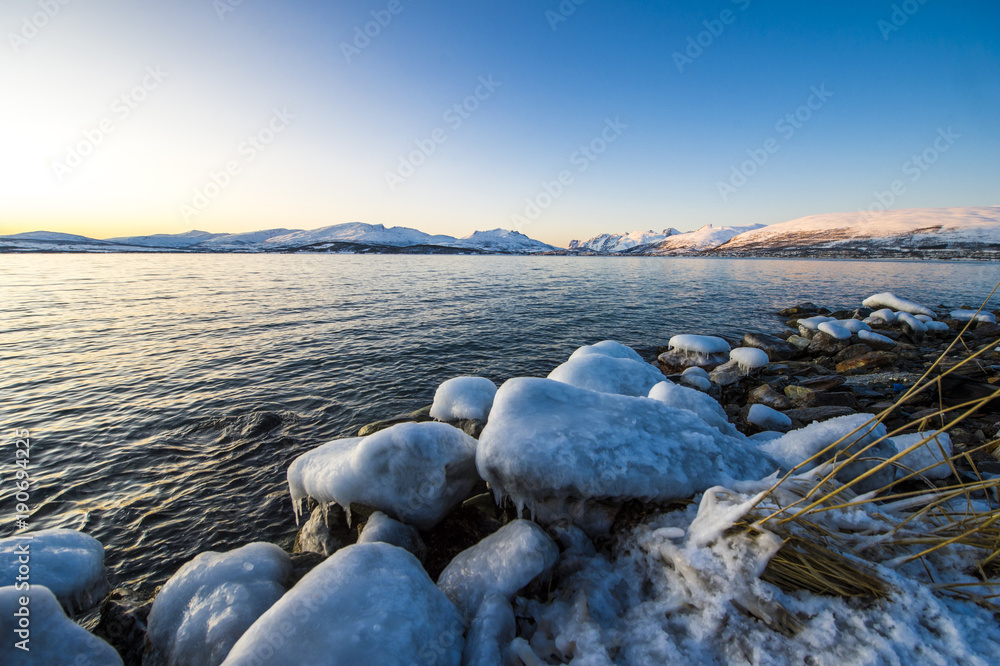 Coast of the Norwegian Sea.Tromso .