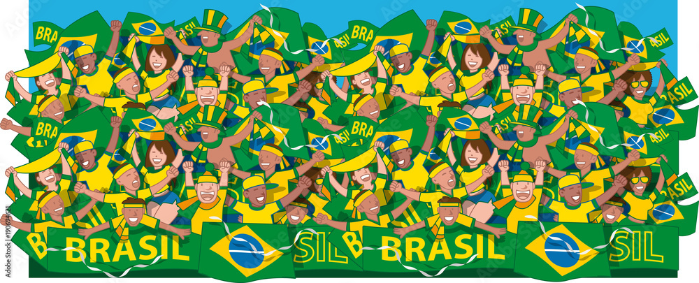 Fototapeta premium Soccer fans cheering