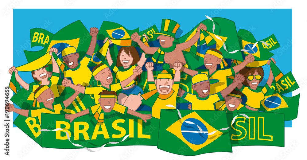 Obraz premium Soccer fans cheering
