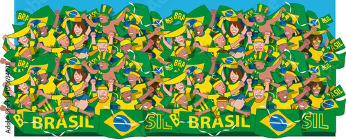 Soccer fans cheering