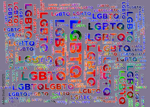 LGBTQ word colorful background