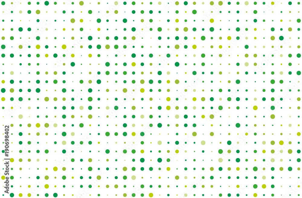 Dotted background with circles, dots, point different size, scale. Halftone pattern. Green on white color Vector illustration Dotted background with circles, dots, point different size, scale. Halftone pattern. Green on white color Vector illustration