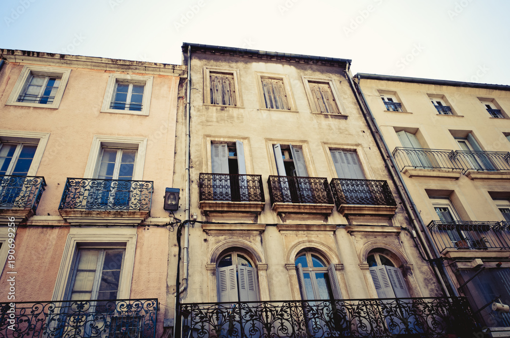 Obraz premium Ancient architecture in Narbonne, France in warm sunlight